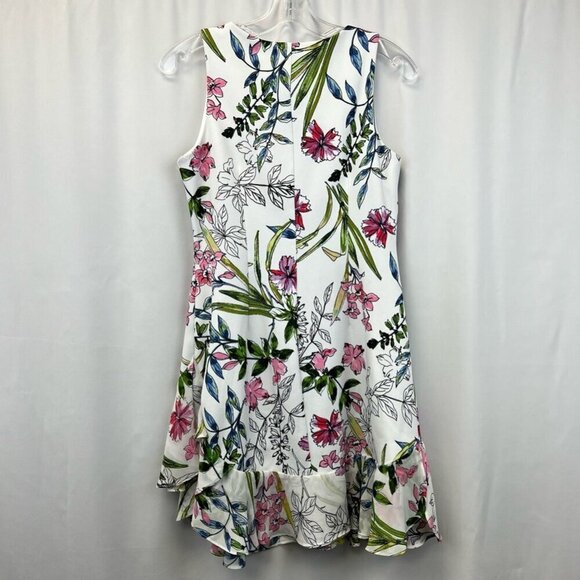Signature Womens A Line Dress Multicolor Floral Stretch Knit Petites S Petite - Picture 5 of 10